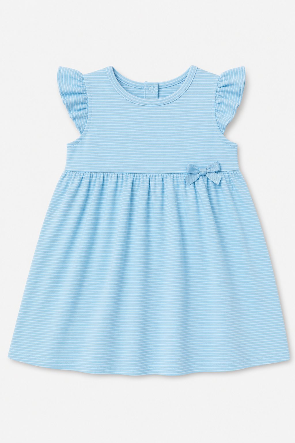 Sky Blue Thin Stripes Overall Dress