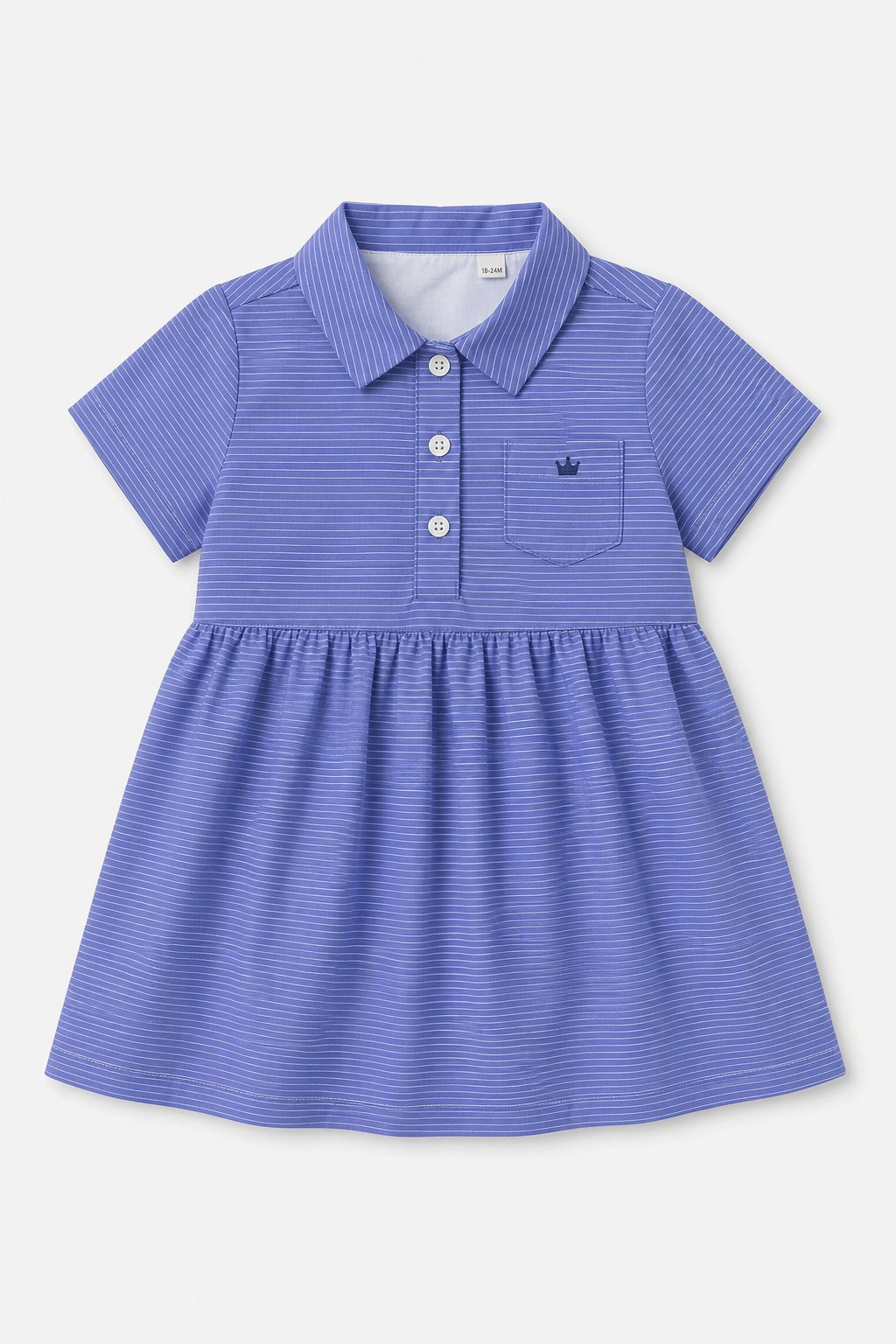 Slate Blue Thin Stripes A-Line Dress