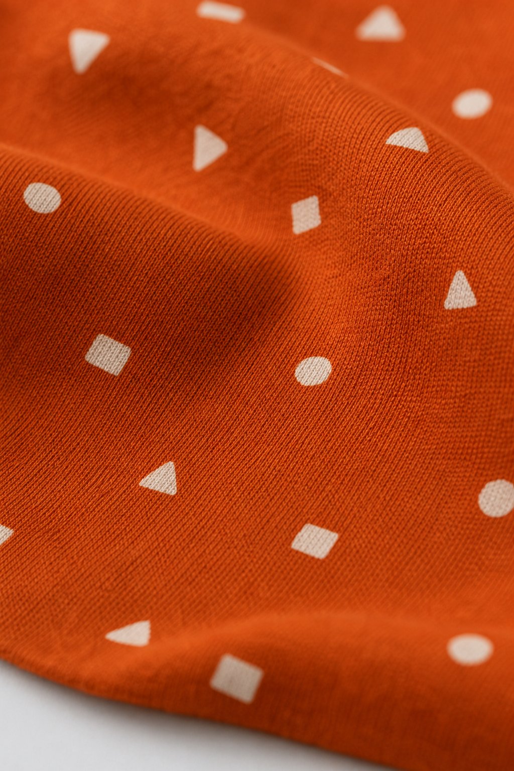 Rust Abstract Geometric Flutter-Sleeve Dress view 3