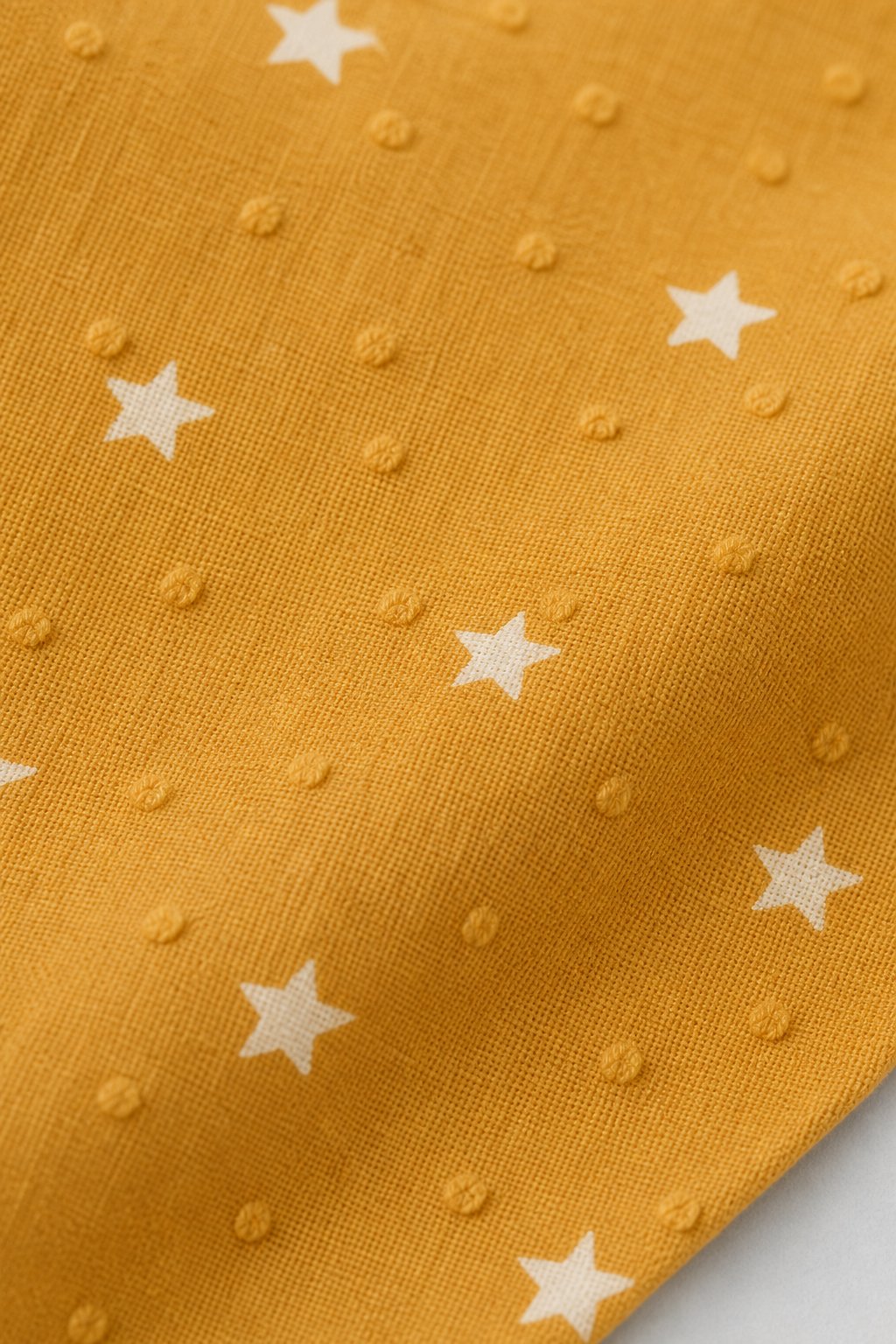 Warm Mustard Star Print Smocked Dress view 3
