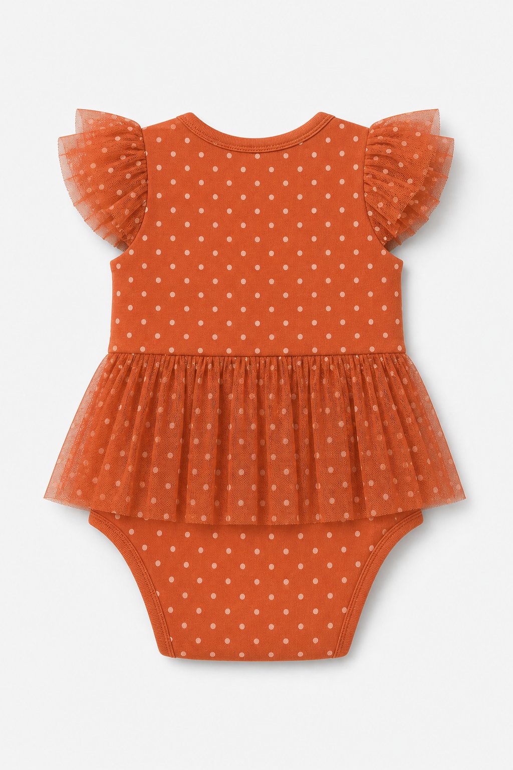 Terracotta Polka Dot Tutu Bodysuit Dress view 2