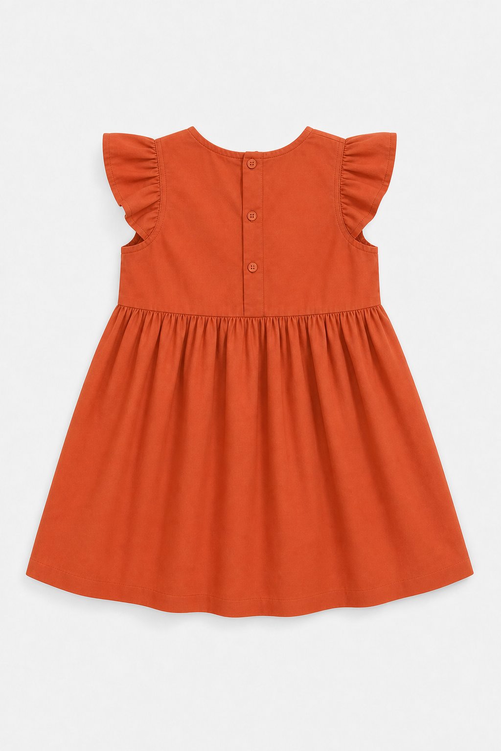 Terracotta Flutter-Sleeve Dress view 2