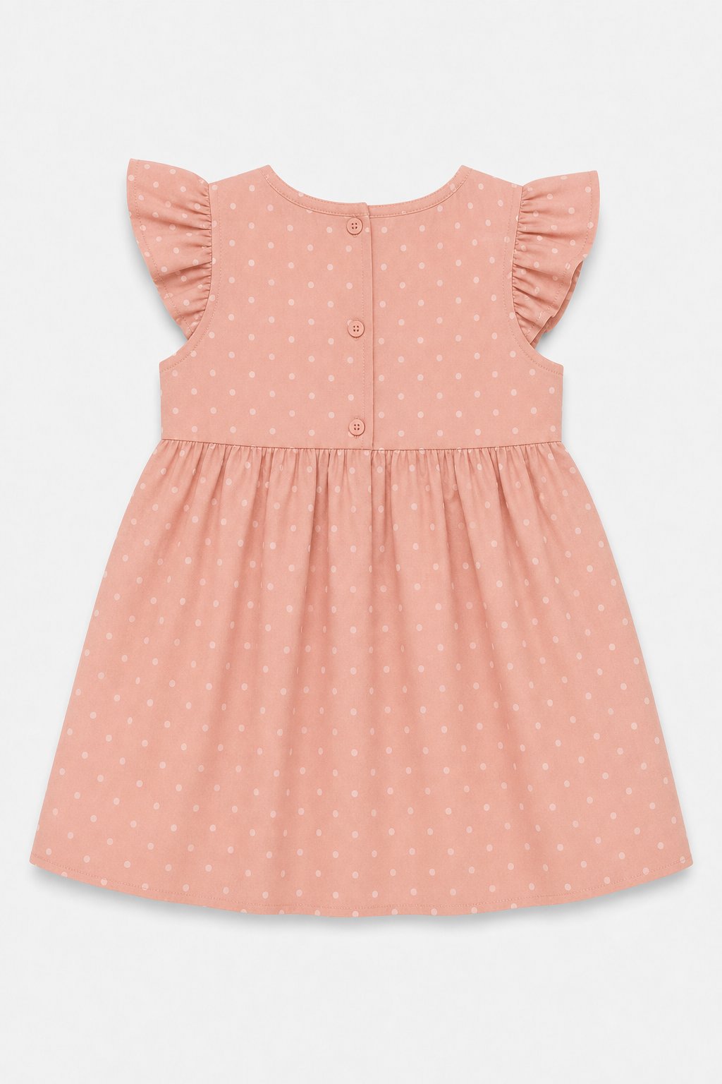 Dusty Rose Polka Dot Smocked Dress view 2