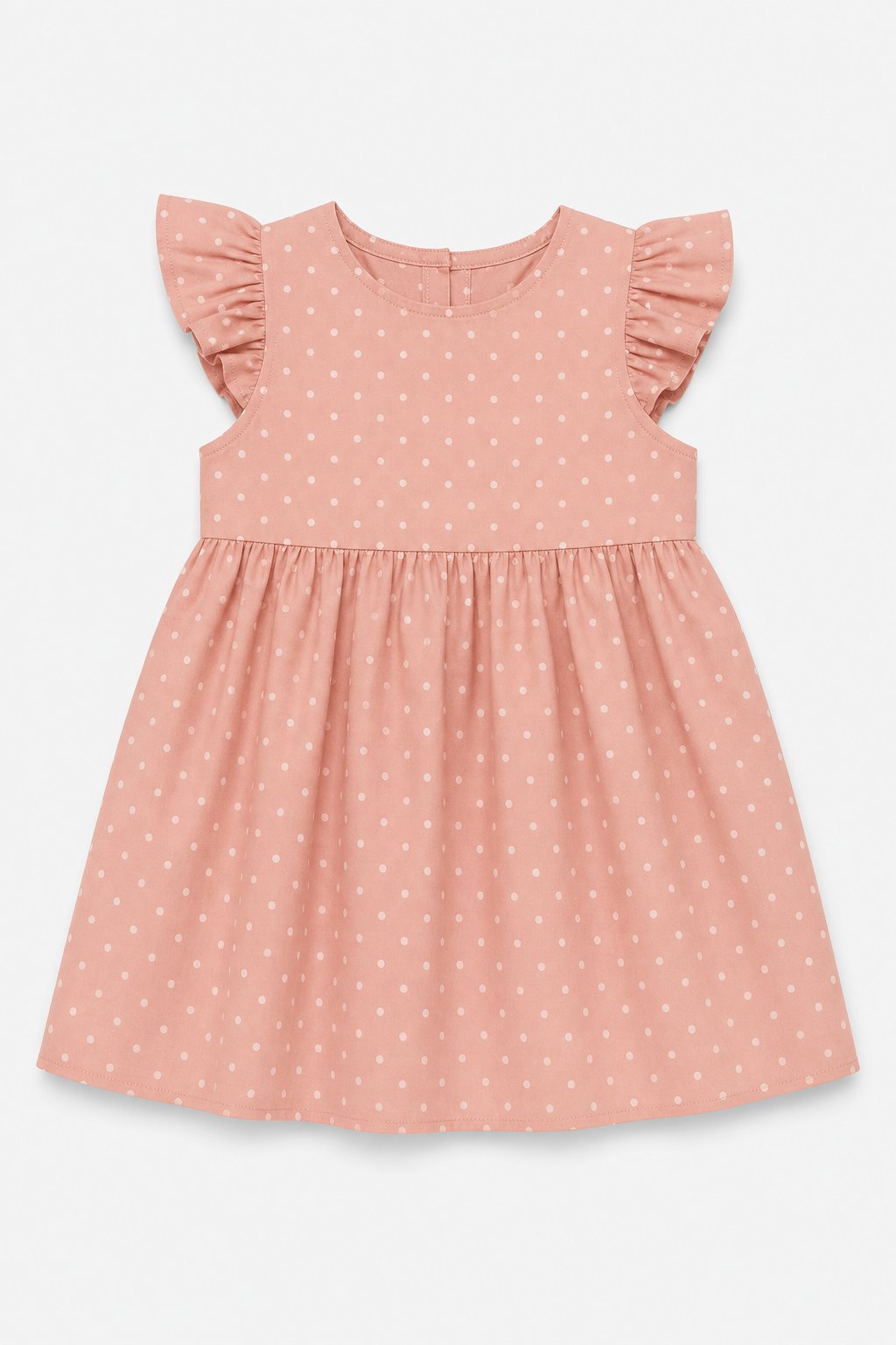 Dusty Rose Polka Dot Smocked Dress
