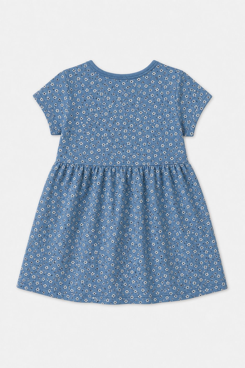 Steel Blue Ditsy Floral Knit Dress view 2