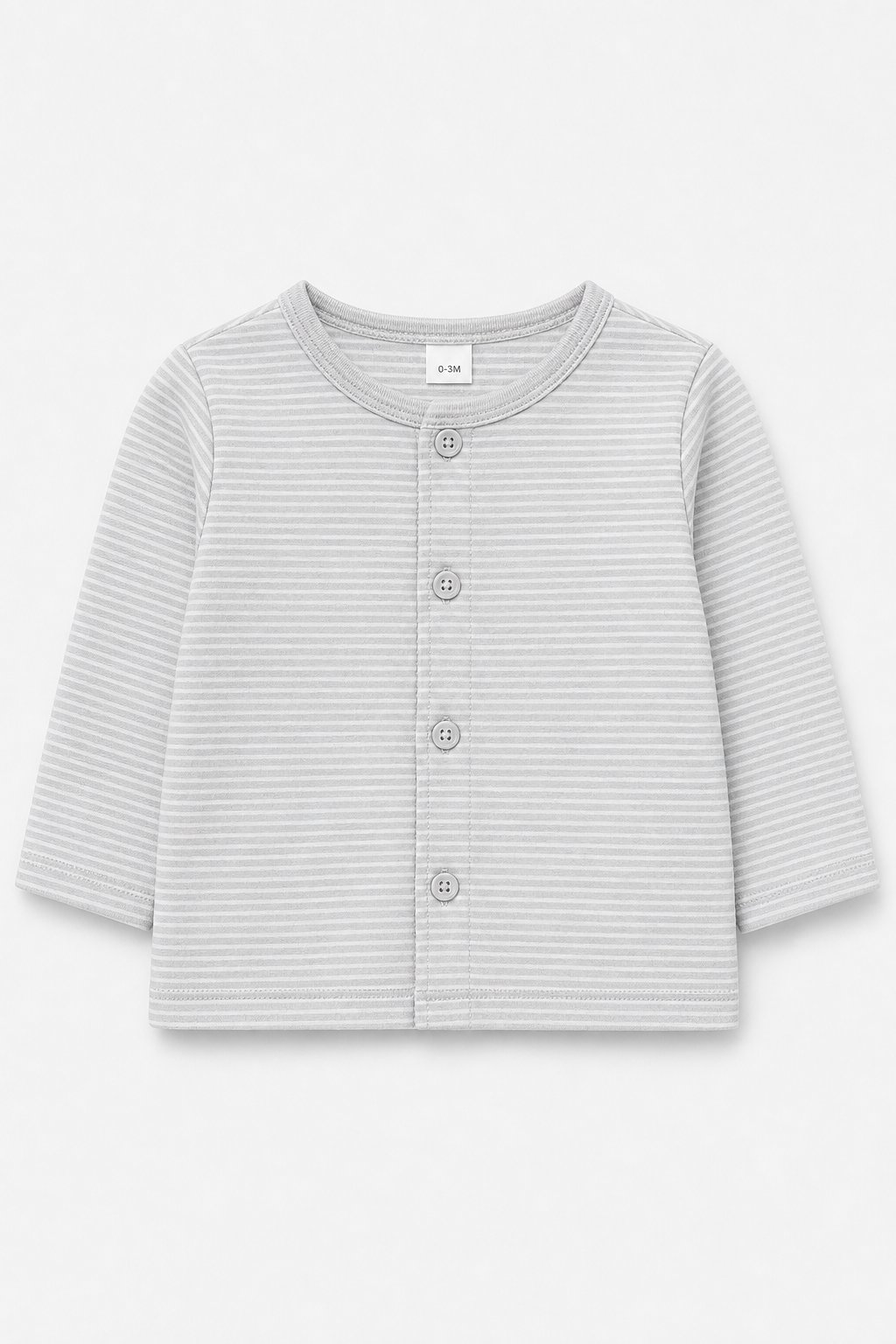 Light Grey Thin Stripes 3-Piece Cardigan Set