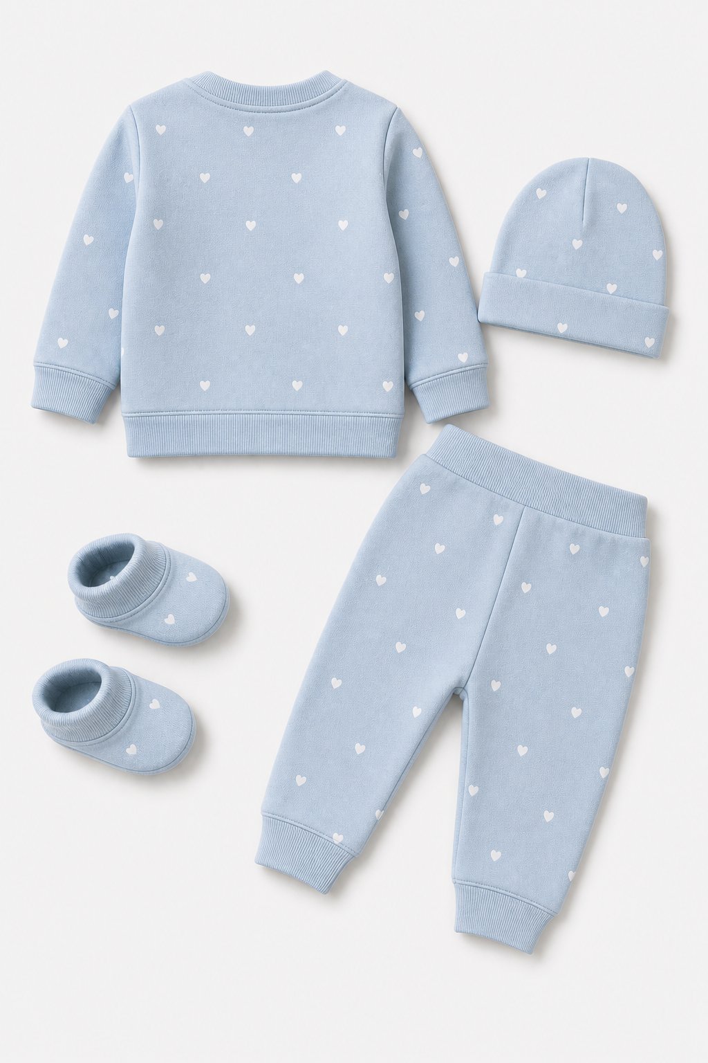 Mist Blue Heart Print 2-Piece Top & Short Set view 2