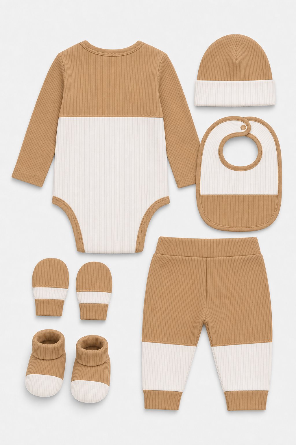 Camel Color-Block 3-Piece Layette Set view 2
