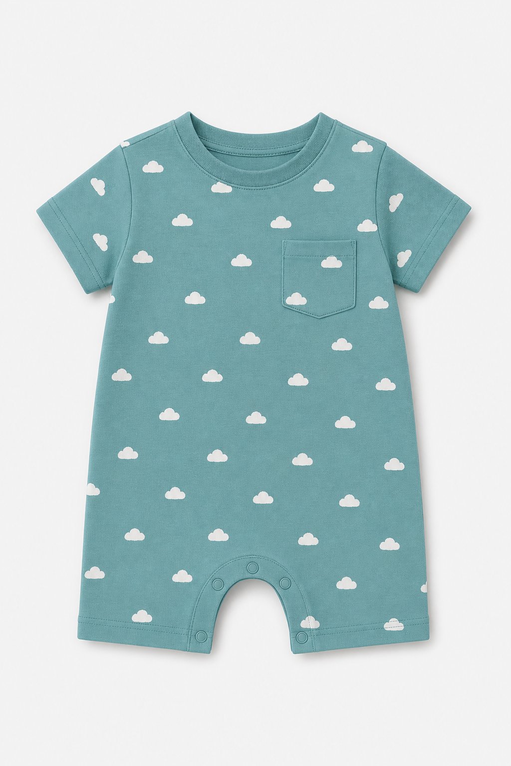 Dusty Teal Cloud Print 2-Piece Romper Set