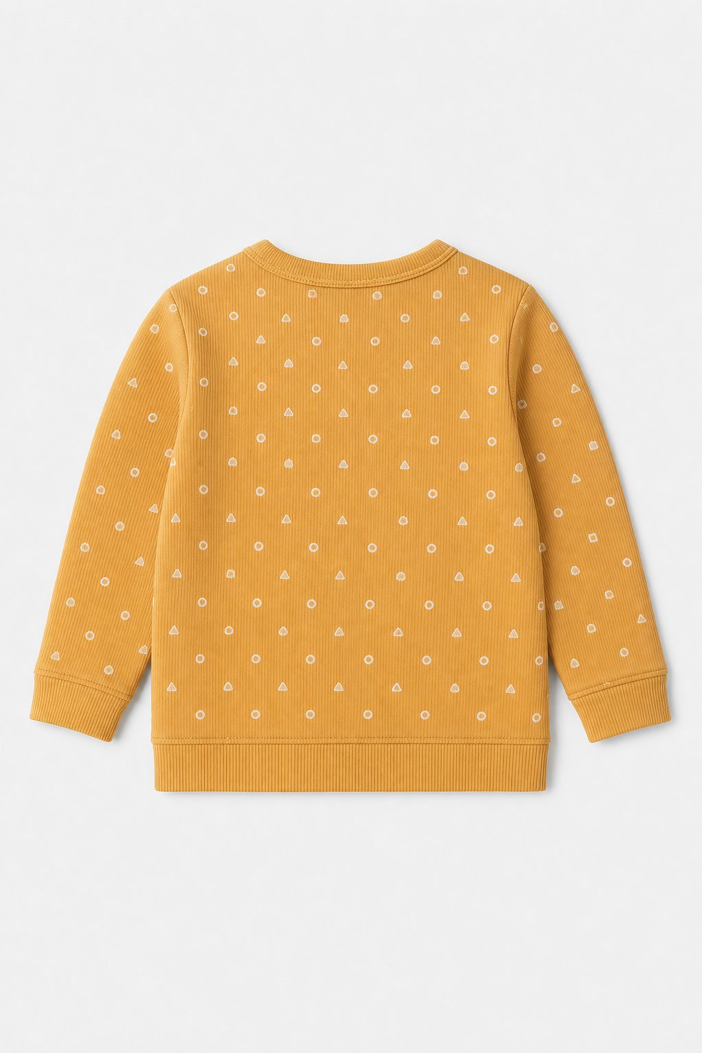 Warm Mustard Abstract Geometric 3-Piece Cardigan Set view 2
