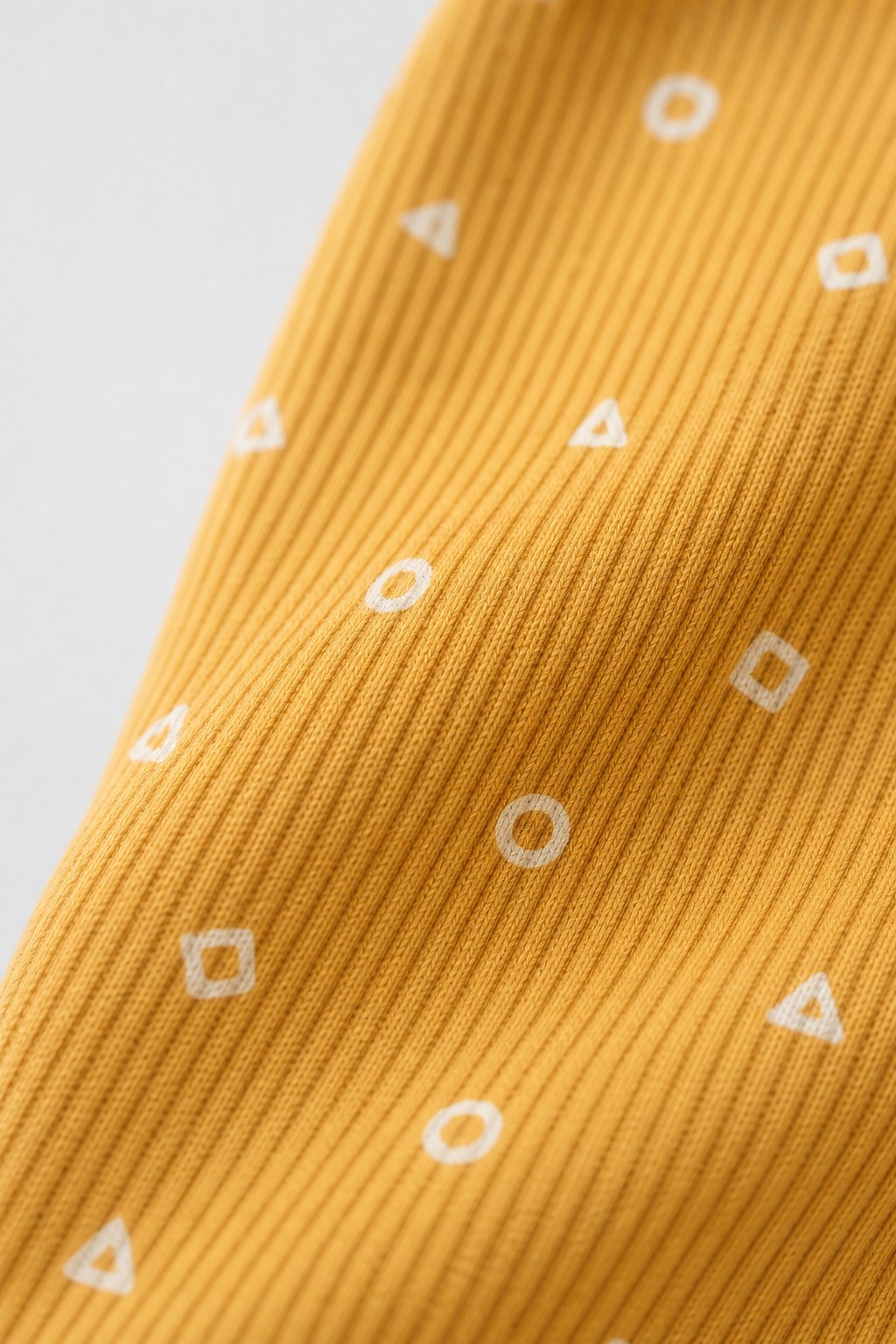 Warm Mustard Abstract Geometric 3-Piece Cardigan Set view 3