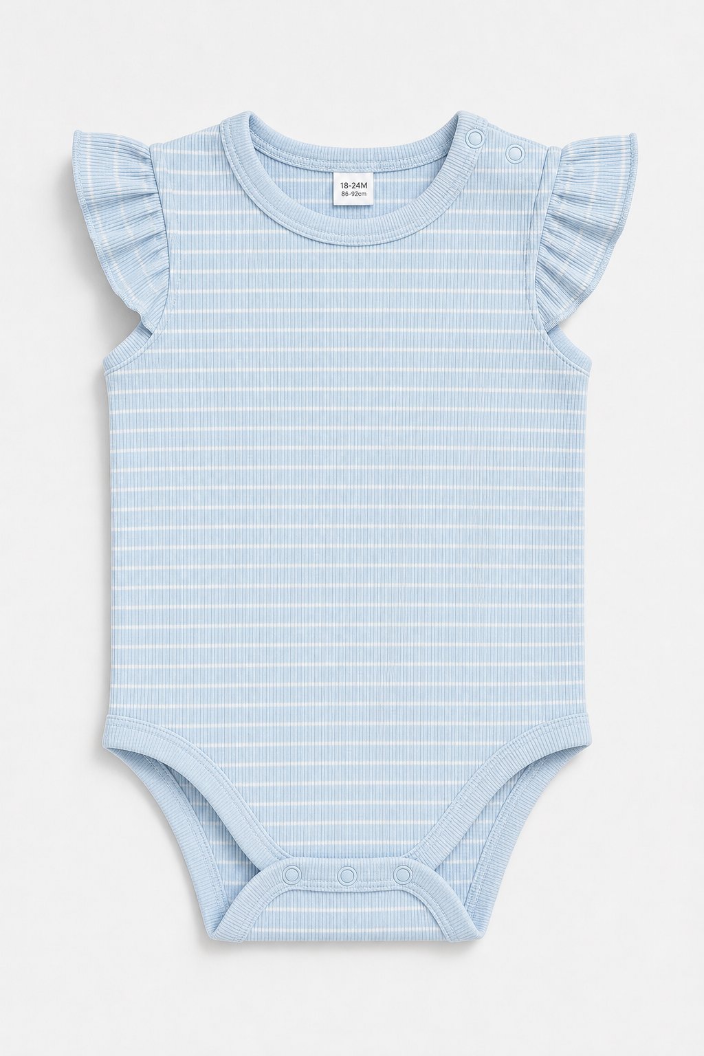 Powder Blue Thin Stripes 2-Piece Bodysuit & Pant Set