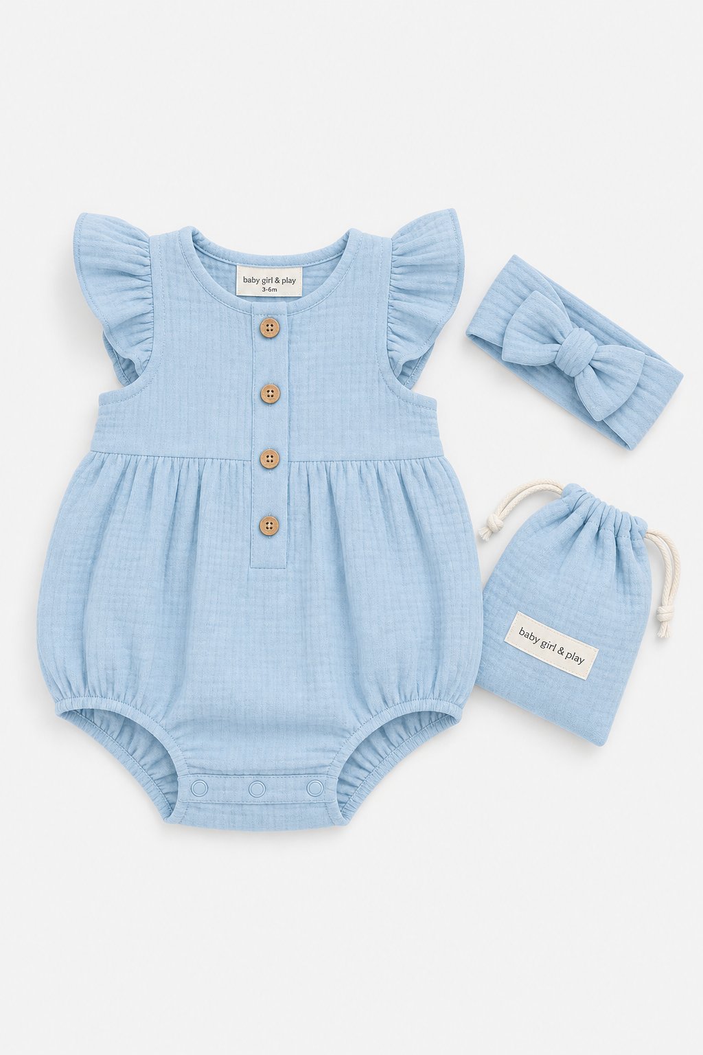 Powder Blue Footed Sleep & Play