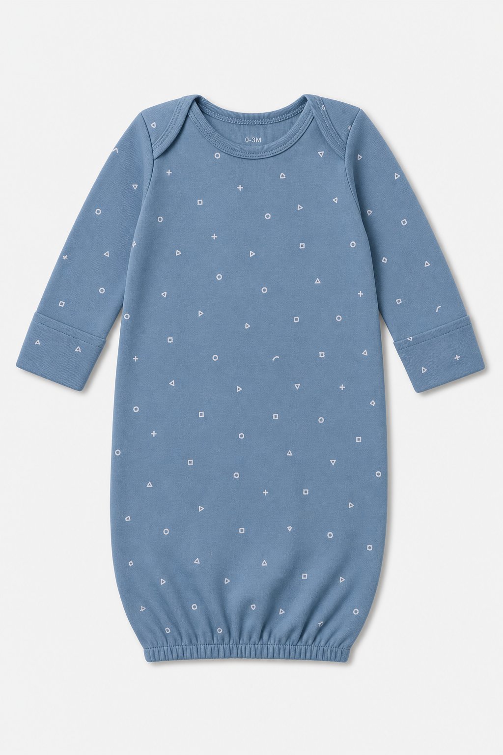 Denim Blue Abstract Geometric Sleep Gown
