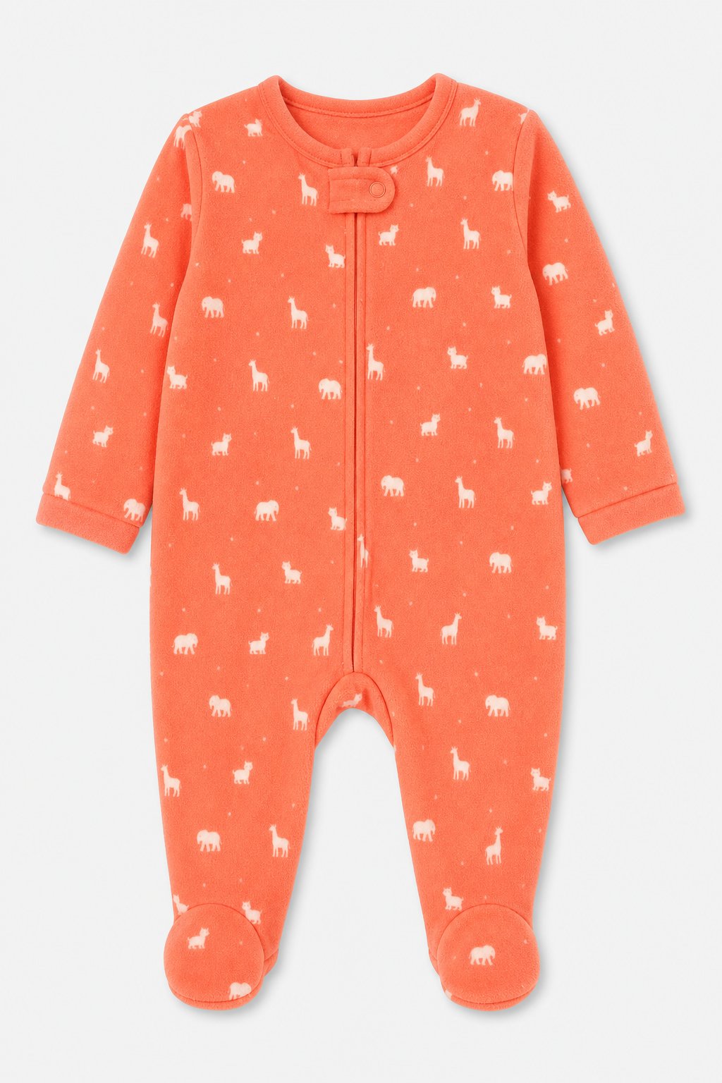 Coral Animal Print Zip-Front Sleeper