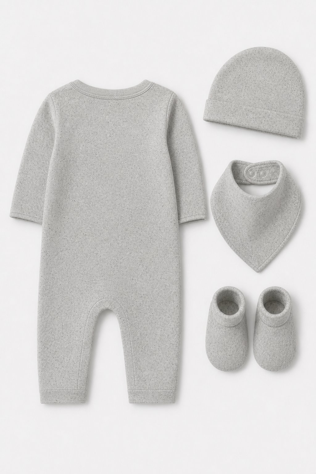 Heather Grey Speckled Footed Sleep & Play view 2