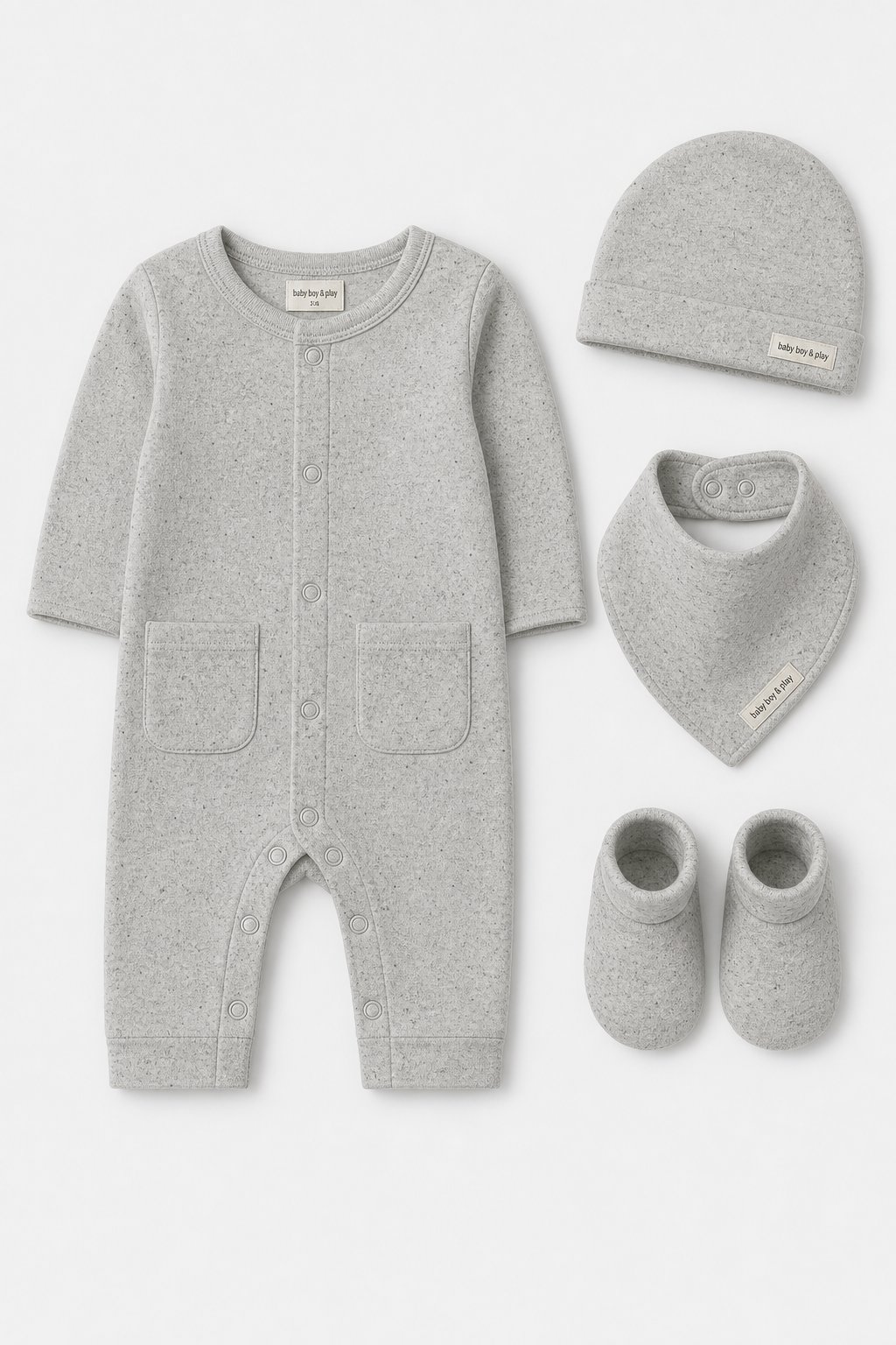 Heather Grey Speckled Footed Sleep & Play