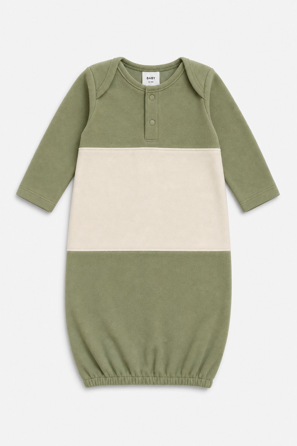 Sage Green Color-Block Sleep Gown