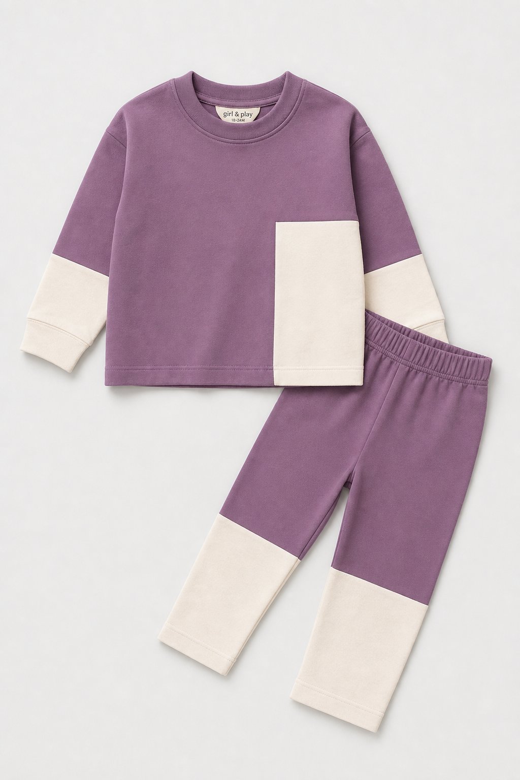 Dusty Plum Color-Block Footed Sleep & Play