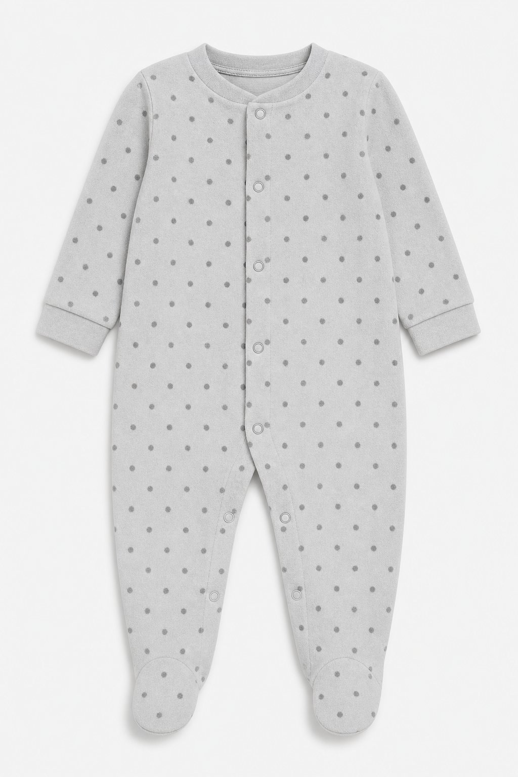 Light Grey Polka Dot Zip-Front Sleeper
