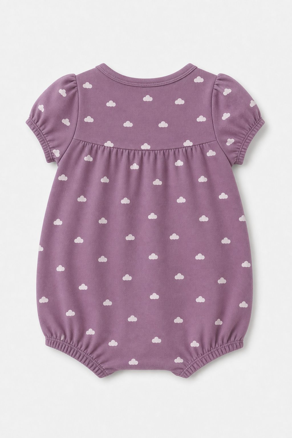 Dusty Plum Cloud Print Pajama Romper view 2