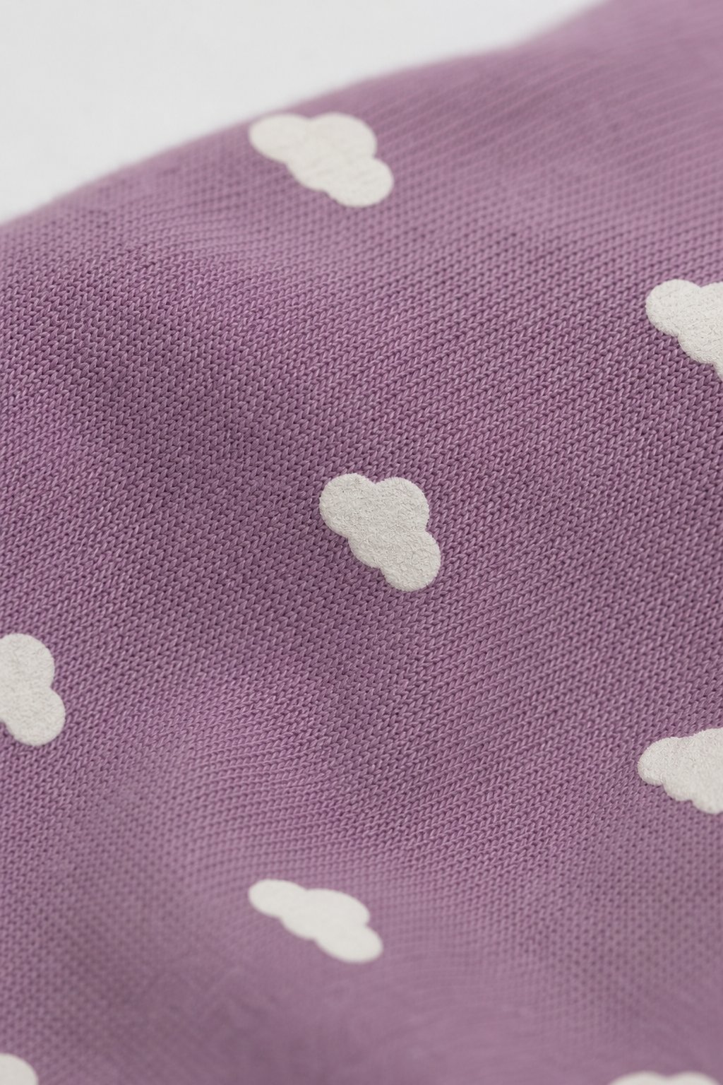 Dusty Plum Cloud Print Pajama Romper view 3