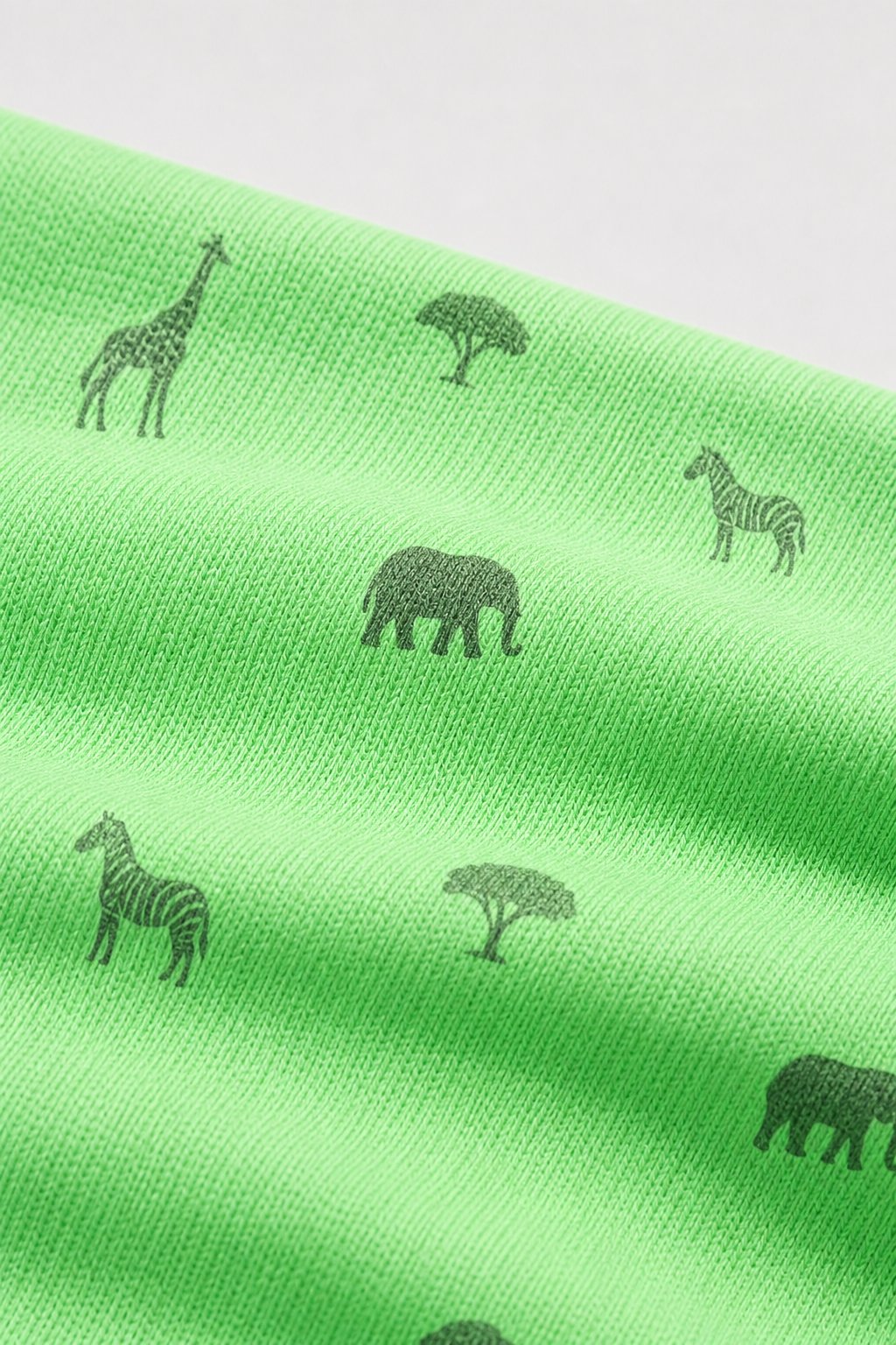 Mint Green Safari Animal Print 2-Piece Loose-Fit Pajamas view 3