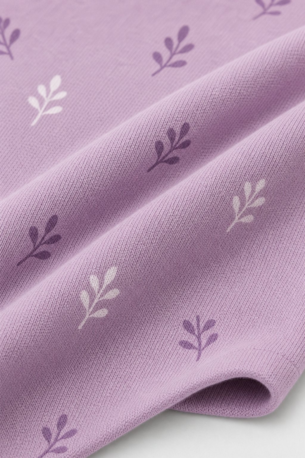 Lilac Botanical Print 1-Piece Footie Pajamas view 3