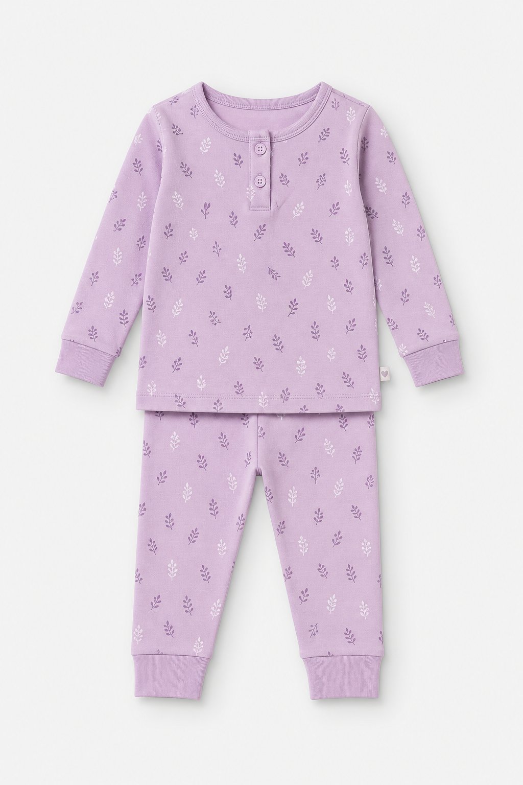 Lilac Botanical Print 1-Piece Footie Pajamas