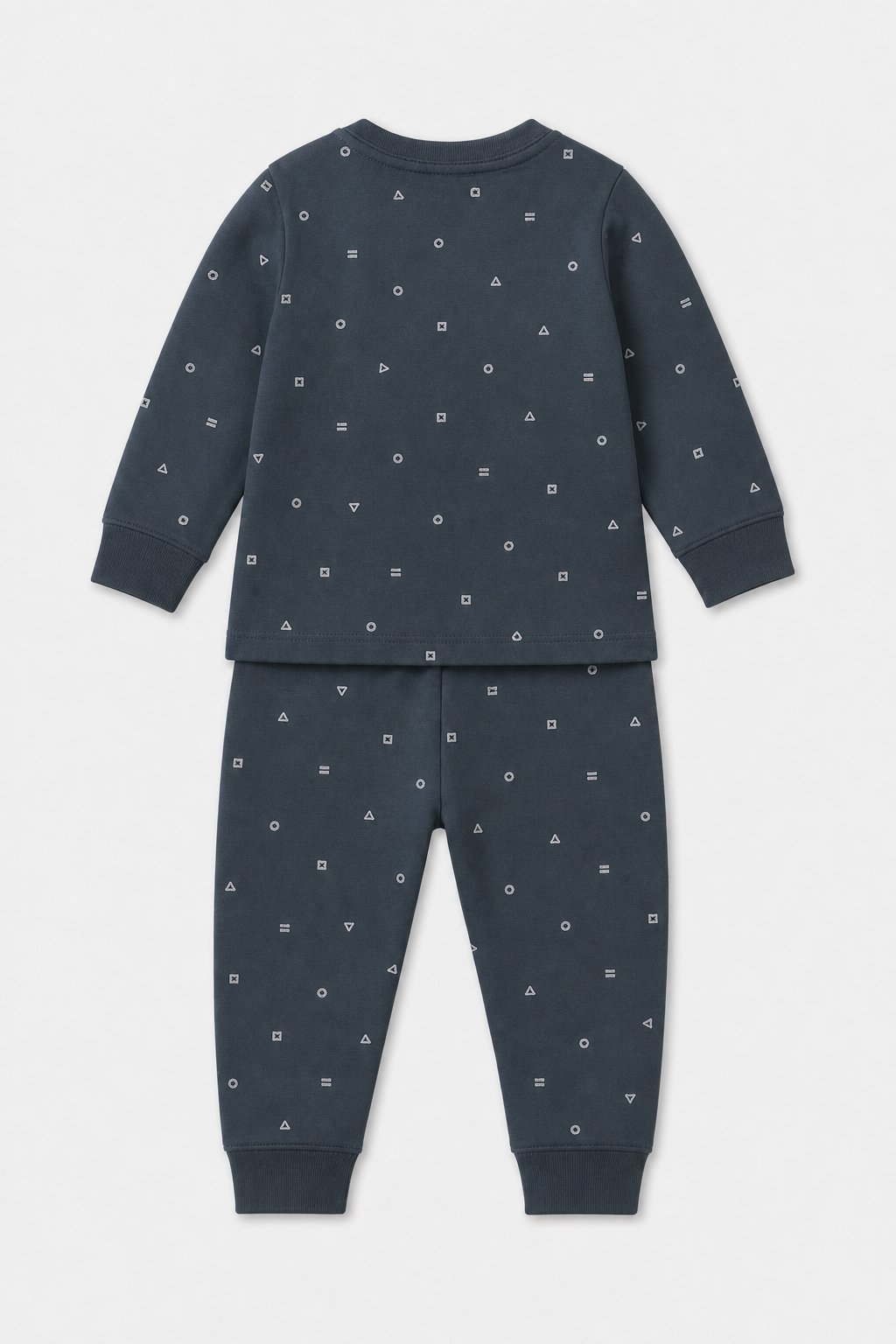 Charcoal Abstract Geometric 2-Piece Loose-Fit Pajamas view 2
