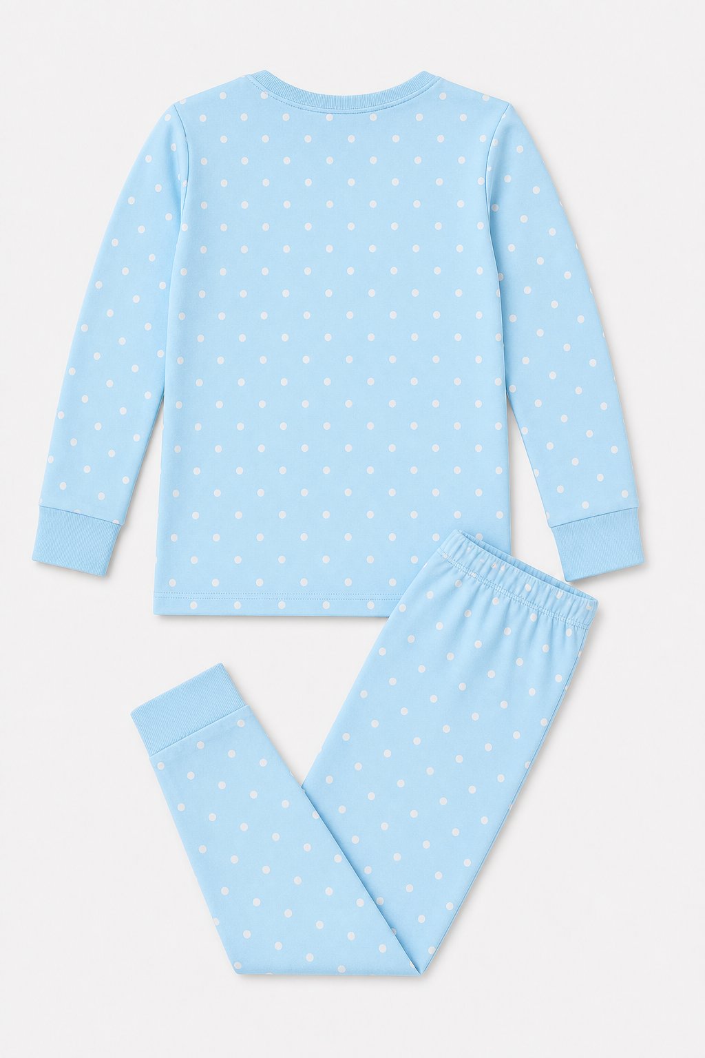 Sky Blue Polka Dot 2-Piece Snug-Fit Pajamas view 2