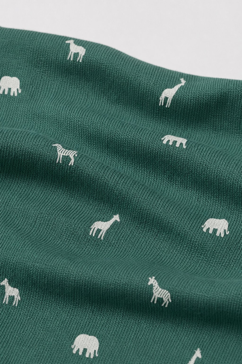 Spruce Green Safari Animal Print 1-Piece Footie Pajamas view 3
