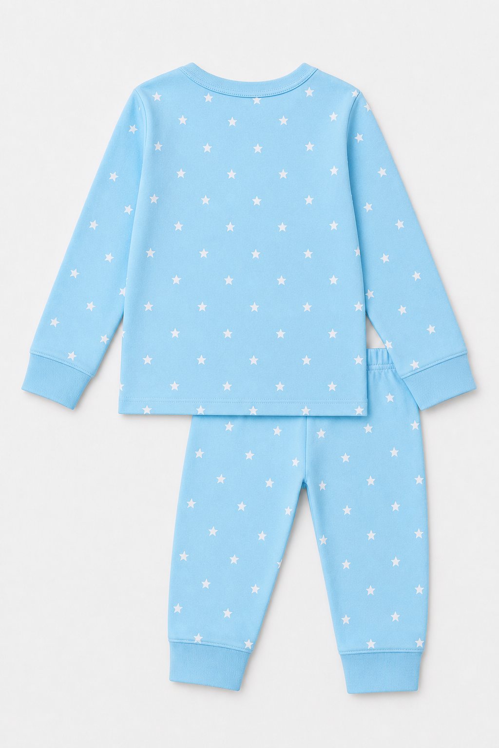 Sky Blue Star Print 2-Piece Snug-Fit Pajamas view 2