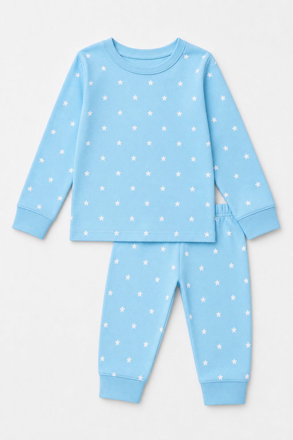 Sky Blue Star Print 2-Piece Snug-Fit Pajamas