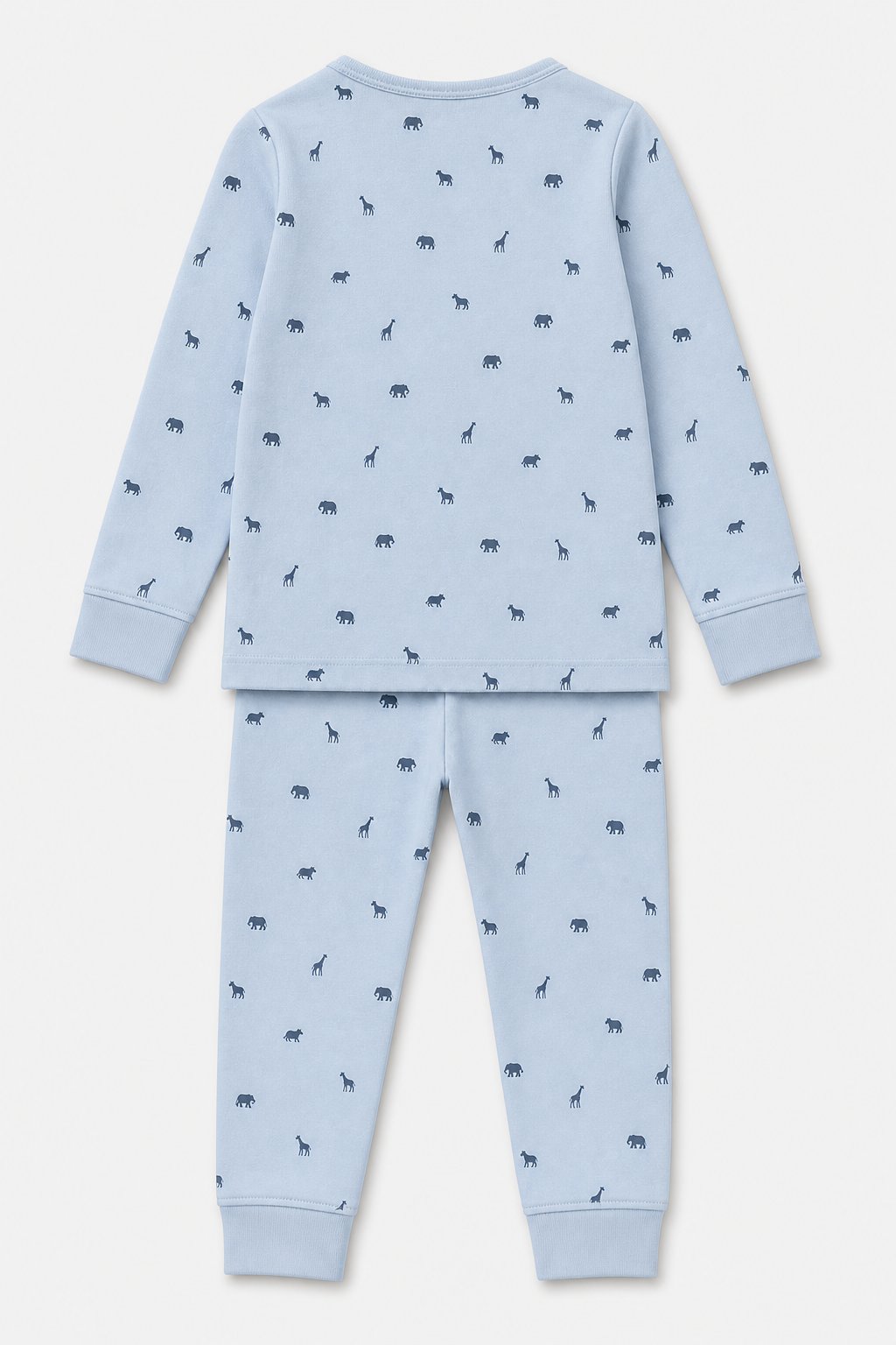 Mist Blue Animal Print 1-Piece Footie Pajamas view 2