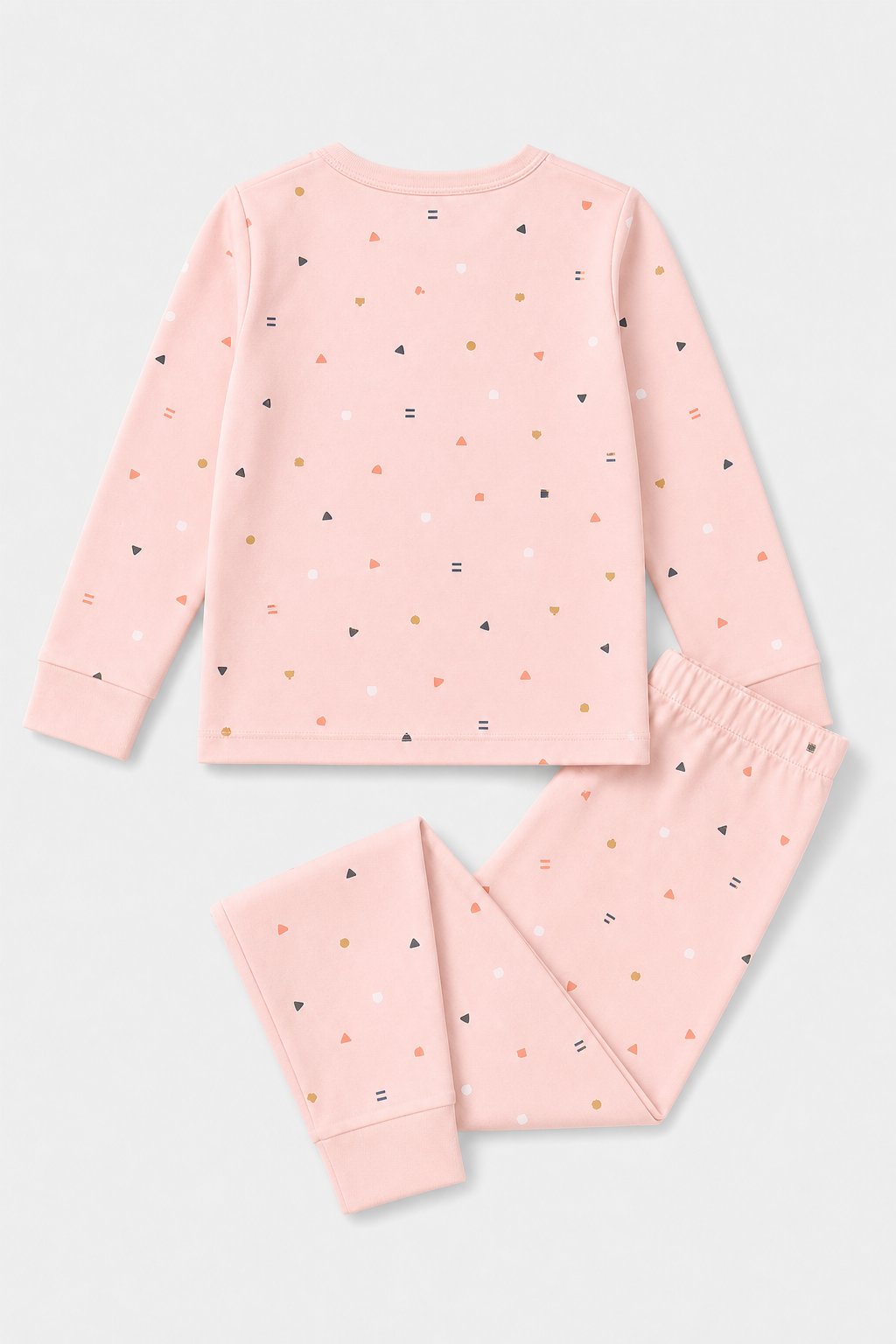 Blush Peach Abstract Geometric 2-Piece Loose-Fit Pajamas view 2