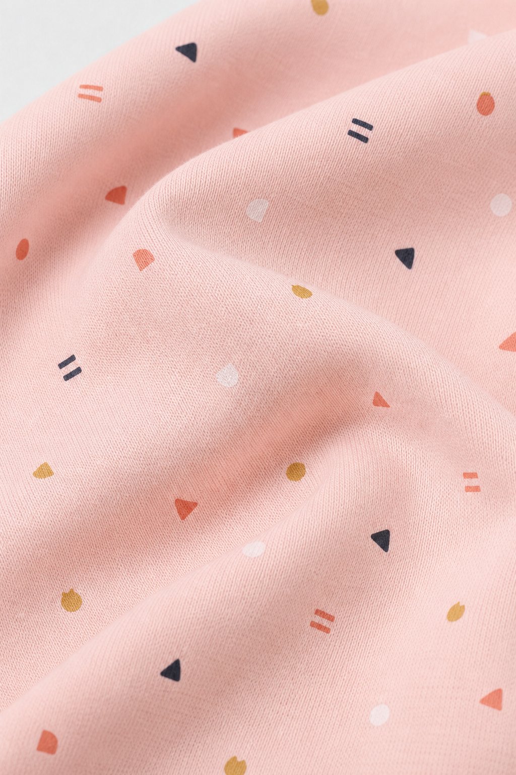 Blush Peach Abstract Geometric 2-Piece Loose-Fit Pajamas view 3