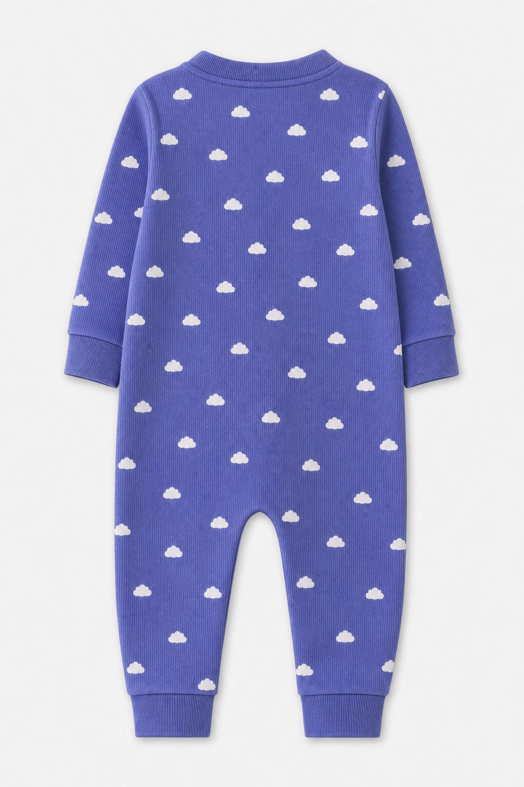 Slate Blue Cloud Print Pajama Romper view 2