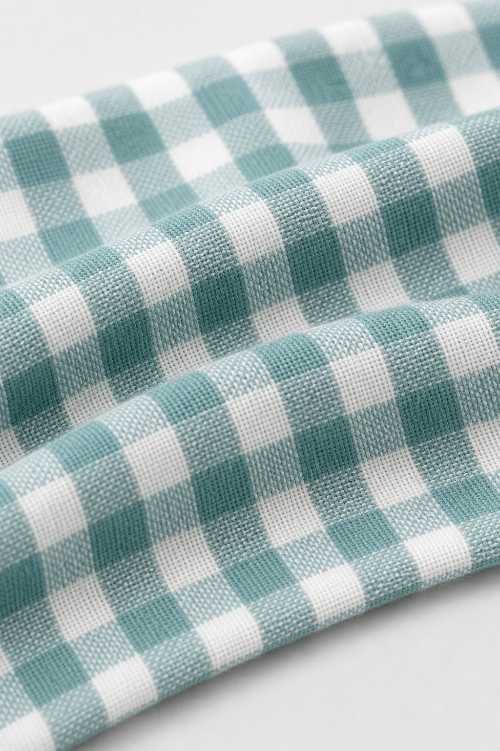 Dusty Teal Gingham Check 2-Piece Loose-Fit Pajamas view 3