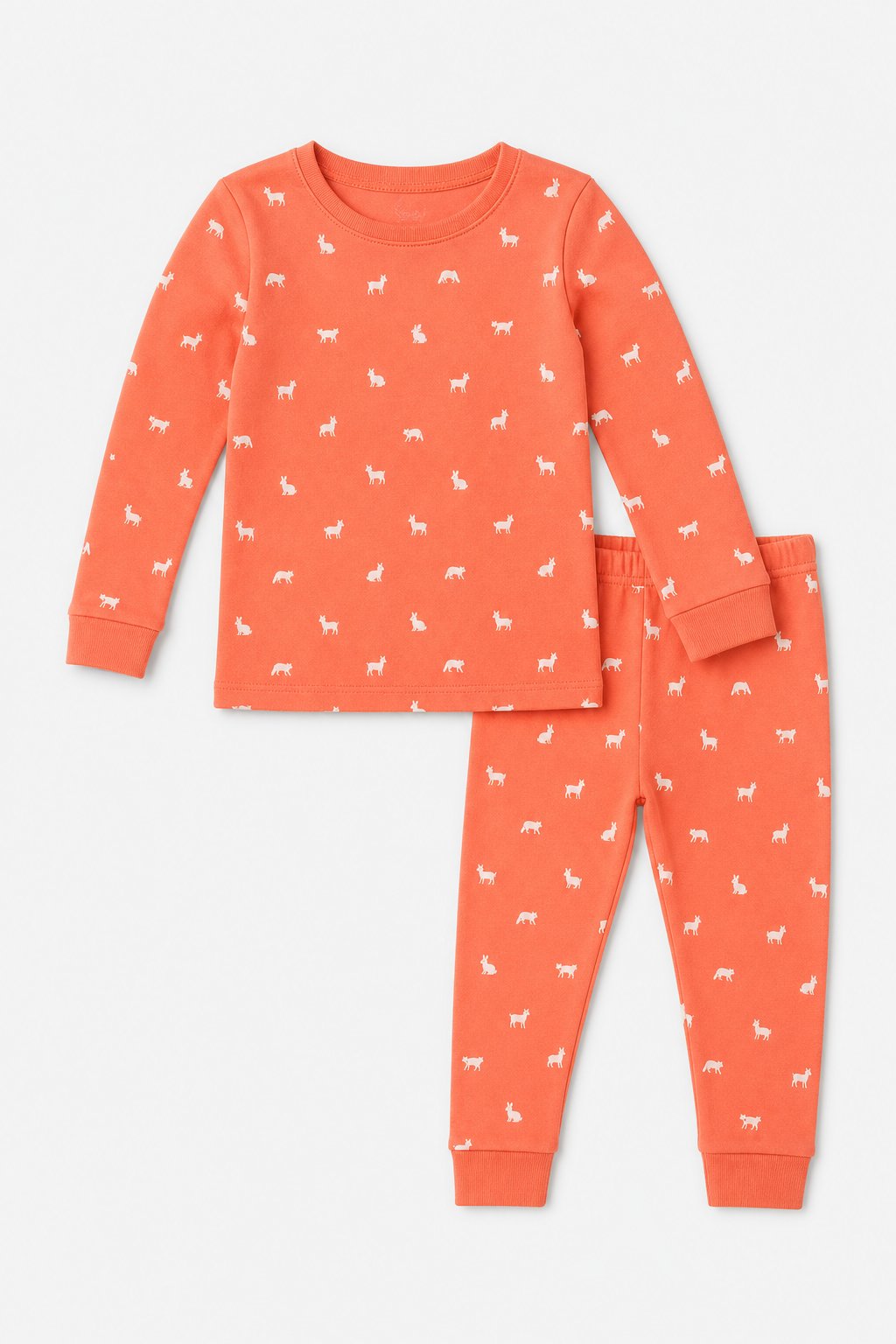 Coral Animal Print 2-Piece Snug-Fit Pajamas