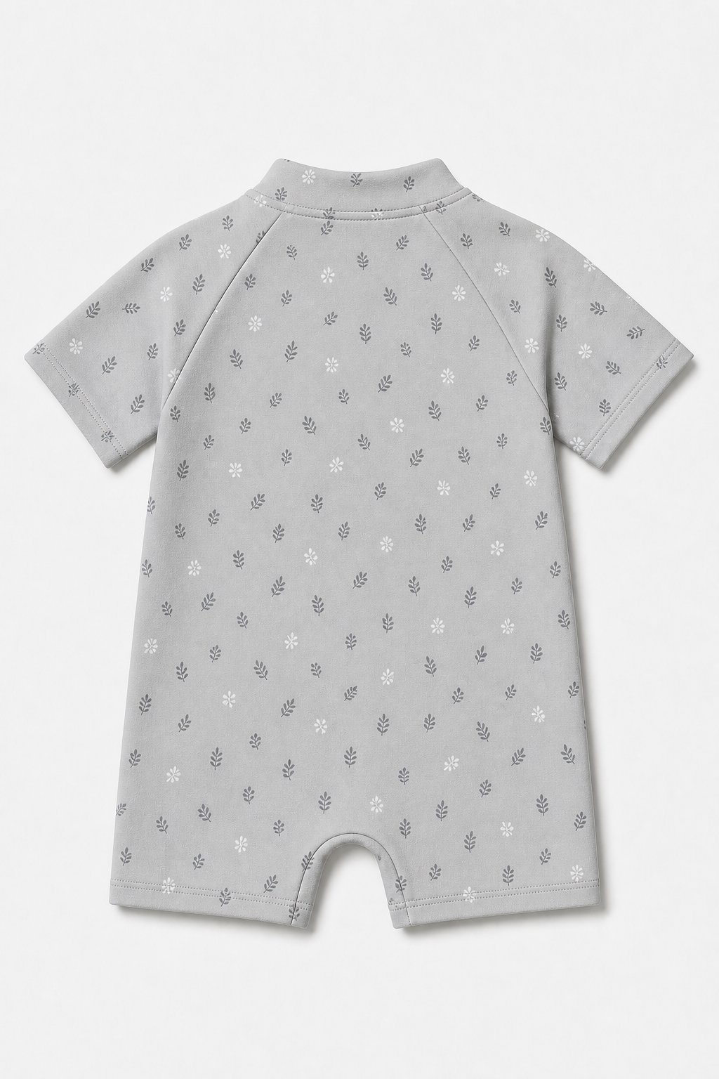 Heather Grey Botanical Print One-Piece Swimsuit view 2