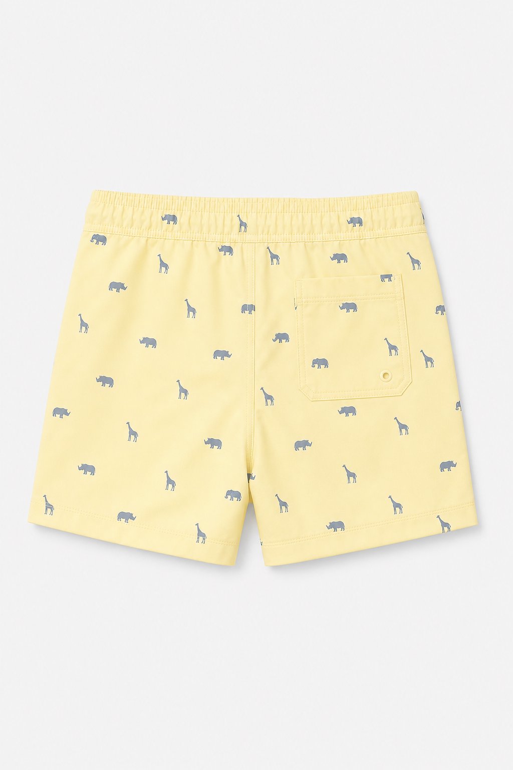 Butter Yellow Animal Print Swim Trunks view 2