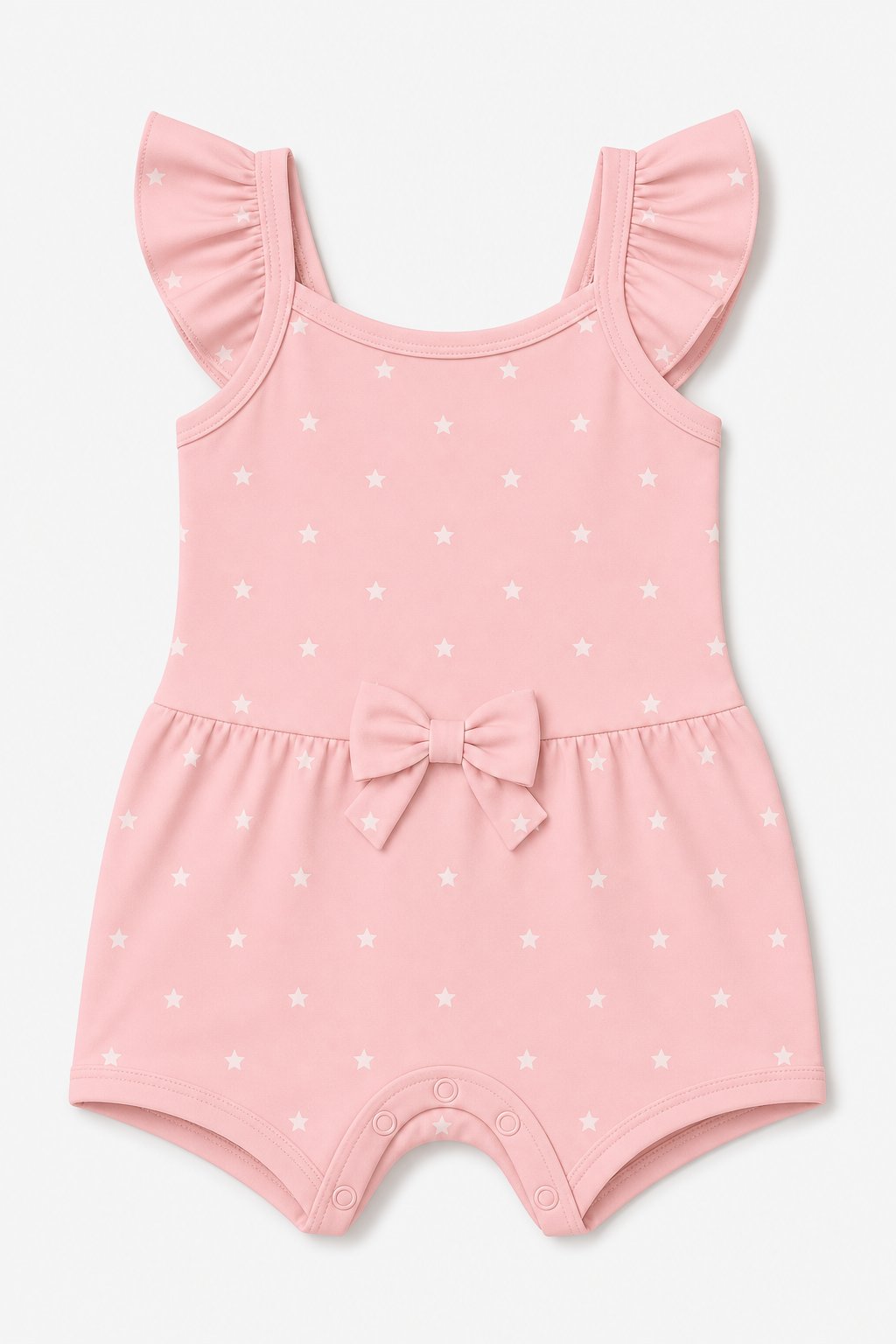 Ballet Pink Star Print Swim Romper