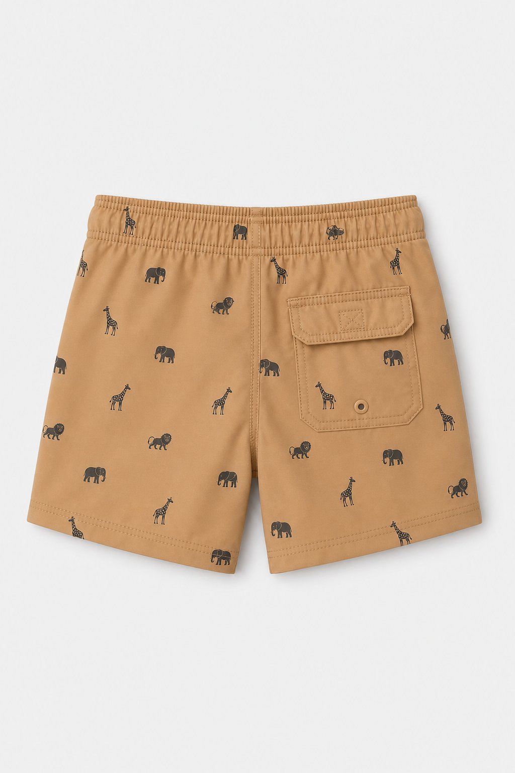 Camel Safari Animal Print Swim Trunks view 2