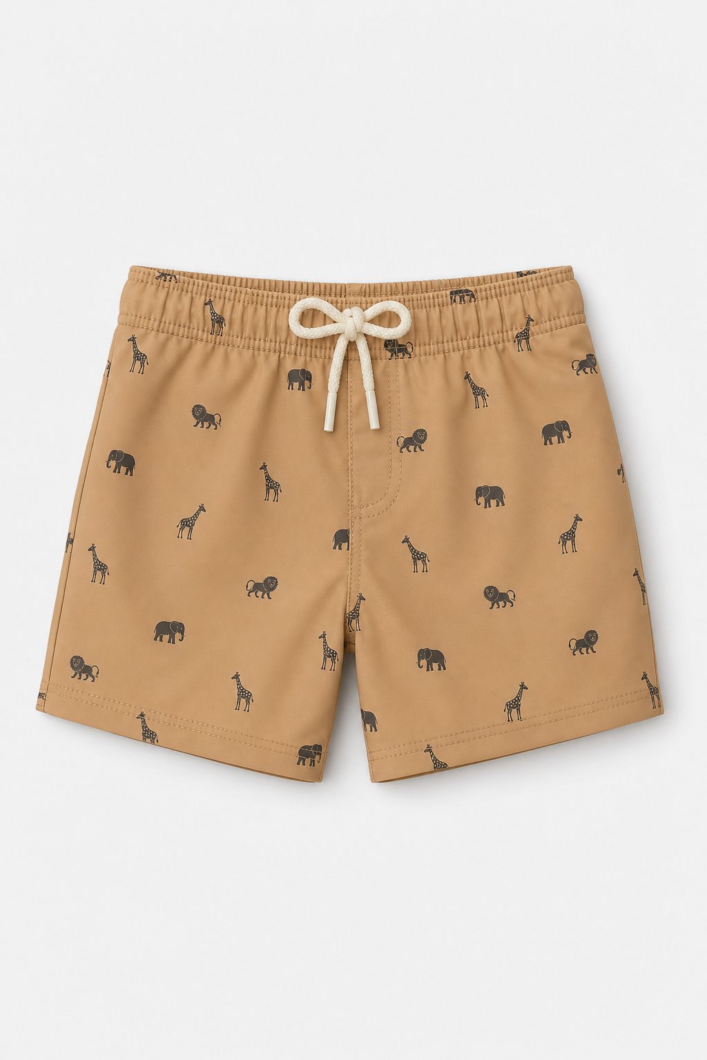Camel Safari Animal Print Swim Trunks