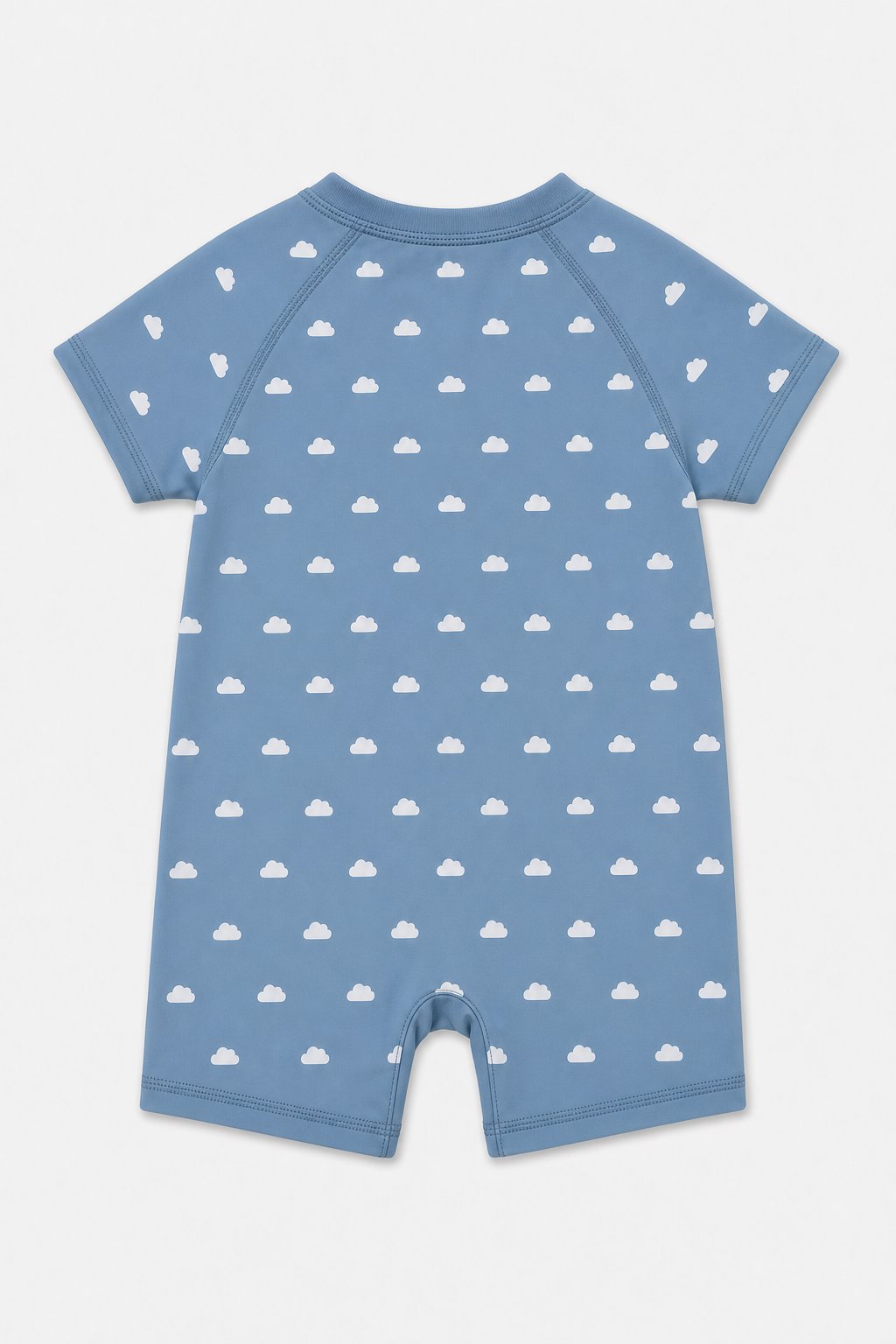 Denim Blue Cloud Print Swim Romper view 2