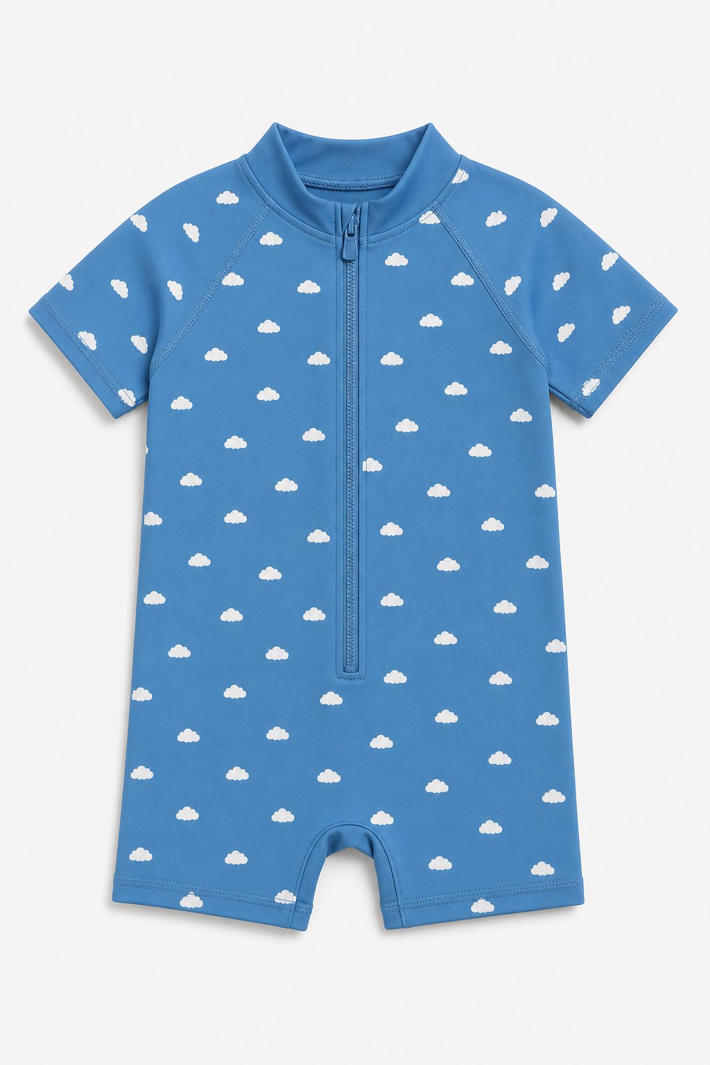 Steel Blue Cloud Print One-Piece Swimsuit