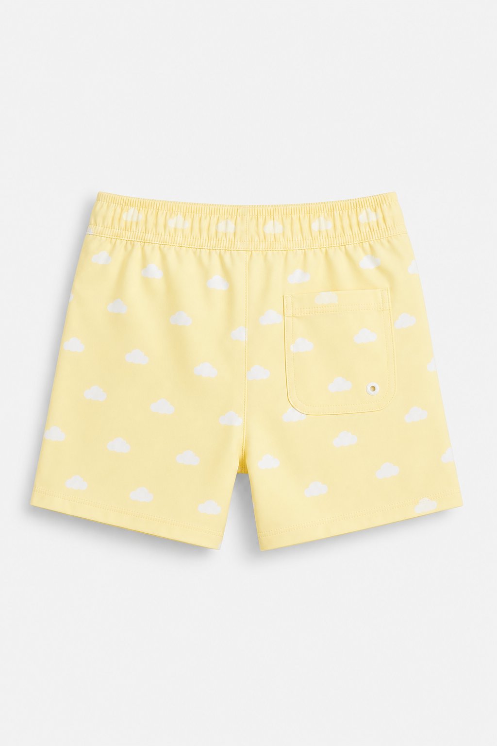 Butter Yellow Cloud Print Swim Trunks view 2