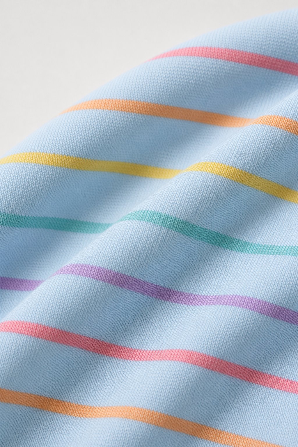 Powder Blue Rainbow Stripe Swim Romper view 3