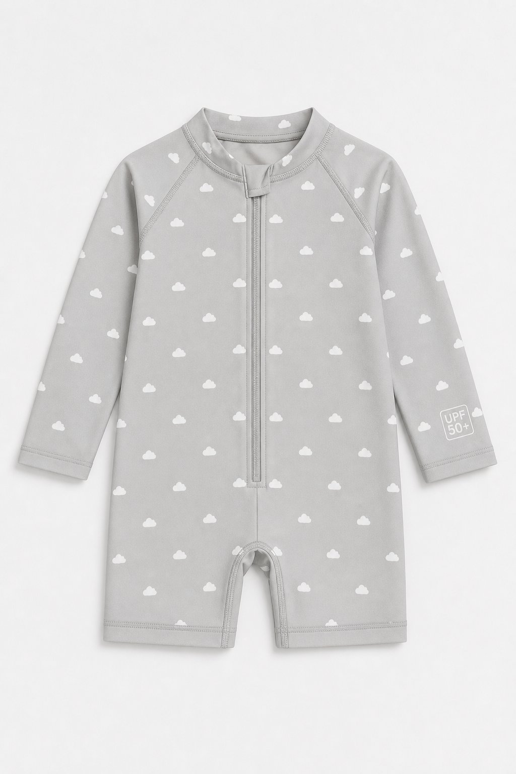 Heather Grey Cloud Print Uv Sun Suit